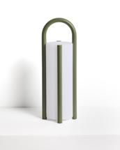 Лампа La Forma (ех Julia Grup) Большая портативная настольная лампа Leros из полиэтилена и стали зеленого цвета арт. 482858