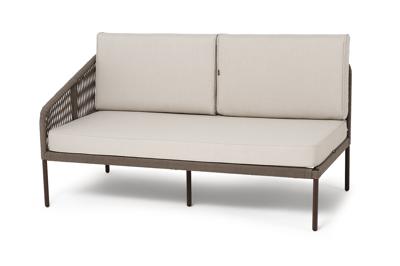 Модуль 4SIS "Канны" правый модуль плетеный из роупа, каркас алюминий коричневый (RAL8016) муар, роуп коричневый круглый, ткань бежевая 15052 арт. KAN-MRS2-001 RAL8016 Mua brown(beige15052)