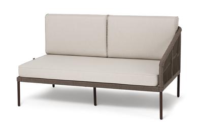 Модуль 4SIS "Канны" левый модуль плетеный из роупа, каркас алюминий коричневый (RAL8016) муар, роуп коричневый круглый, ткань бежевая 15052 арт. KAN-MLS2-001 RAL8016 Mua brown(beige15052)