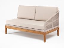 Модуль 4SIS "Канны" левый модуль плетеный из роупа, основание дуб, роуп бежевый круглый, ткань бежевая 15052 арт. KAN-MLS2-T001 W Mua beige(beige15052)