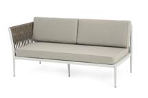 Модуль 4SIS "Касабланка" правый модуль плетеный из роупа, каркас алюминий светло-серый (RAL7035) муар, роуп серо-коричневый 23мм, ткань бежевая 15052 арт. KAS-MRS2-001 RAL7035 Mua G-brown(beige15052)