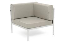 Модуль 4SIS "Касабланка" угловой модуль плетеный из роупа, каркас алюминий светло-серый (RAL7035) муар, роуп серо-коричневый 23мм, ткань бежевая 15052 арт. KAS-MС-001 RAL7035 Mua G-brown(beige15052)