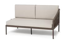 Модуль 4SIS "Канны" левый модуль плетеный из роупа, каркас алюминий коричневый (RAL8016) муар, роуп коричневый круглый, ткань бежевая 15052 арт. KAN-MLS2-001 RAL8016 Mua brown(beige15052)