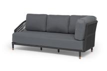 Модуль 4SIS "Верона" правый-угол модуль плетеный из роупа, каркас алюминий темно-серый (RAL7024) муар, роуп темно-серый круглый, ткань темно-серая 027, L220х89 арт. VER-MRS2-001 RAL7024 Mua D-grey(D-gray027)