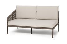 Модуль 4SIS "Канны" правый модуль плетеный из роупа, каркас алюминий коричневый (RAL8016) муар, роуп коричневый круглый, ткань бежевая 15052 арт. KAN-MRS2-001 RAL8016 Mua brown(beige15052)