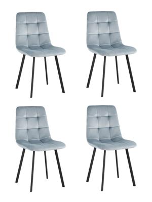 Набор Stool Group Стул Chilly велюр серо-голубой 4 шт. арт. УТ000037223