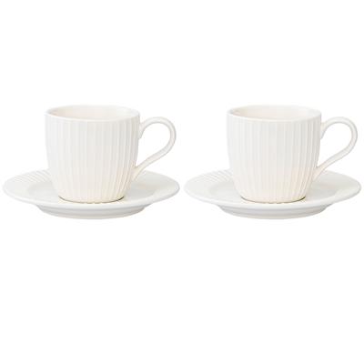 Набор ЯЯЯ Набор чашек с блюдцами soft ripples, dual glazing, 125 мл, 2 шт. арт. LJ000010