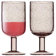 Набор ЯЯЯ Набор бокалов для вина flowi, 410 мл, розовые, 2 шт. арт. HM-LJ-FL-WGLS-P410-2