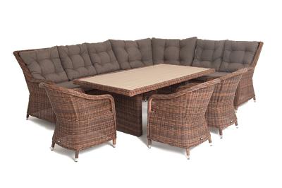 Обеденная группа 4SIS "Бергамо" обеденная группа угловая из искусственного ротанга, цвет коричневый арт. BS6CT-5-SET brown