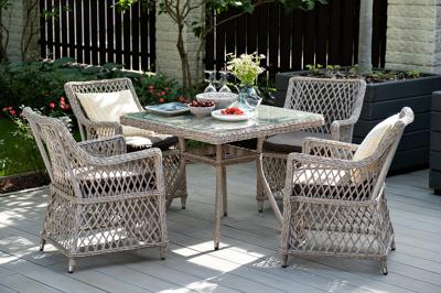 Обеденная группа 4SIS "Айриш" обеденная группа плетеная на 4 персоны, цвет бежевый арт. AC4T-5-SET beige