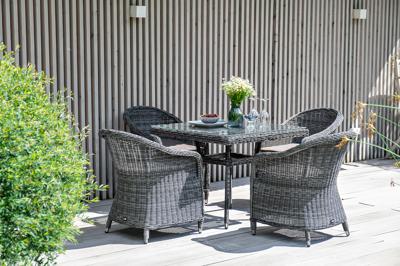 Обеденная группа 4SIS "Фредо" обеденная группа плетеная, цвет графит арт. FC4T-5-SET graphite