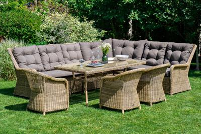 Обеденная группа 4SIS "Базелла" обеденная группа из искусственного ротанга, цвет соломенный арт. BAZS6C3T-8-SET