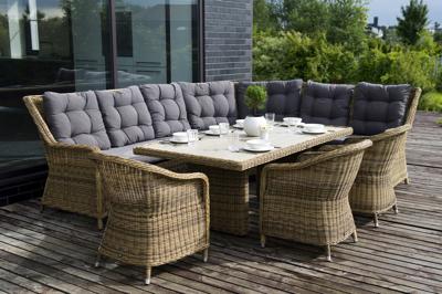 Обеденная группа 4SIS "Бергамо" обеденная группа угловая из искусственного ротанга, цвет соломенный арт. BS6CT-5-SET
