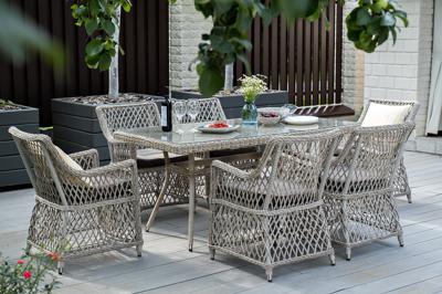 Обеденная группа 4SIS "Латте" обеденная группа плетеная, цвет бежевый арт. LC6T-7-SET beige