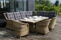 Обеденная группа 4SIS "Бергамо" обеденная группа угловая из искусственного ротанга, цвет соломенный арт. BS6CT-5-SET