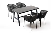 Обеденная группа 4SIS "Рио" обеденная группа на 4 персоны, стол HPL "серый гранит", цвет серый арт. RСR4T1-5-SET gray