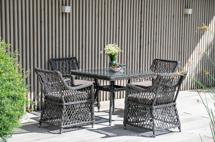 Обеденная группа 4SIS "Айриш" обеденная группа плетеная на 4 персоны, цвет графит арт. AC4T-5-SET graphite