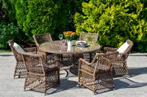 Обеденная группа 4SIS "Эспрессо–150 L" обеденная группа плетеная, цвет коричневый арт. ECL6T-7-SET brown