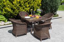 Обеденная группа 4SIS "Фредо" обеденная группа из искусственного ротанга, цвет коричневый арт. FC4T-5-SET brown