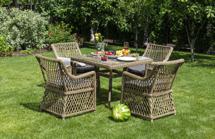 Обеденная группа 4SIS "Айриш" обеденная группа плетеная на 4 персоны, цвет соломенный арт. AC4T-5-SET