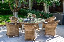 Обеденная группа 4SIS "Эспрессо–150 R" обеденная группа плетеная, цвет соломенный арт. ECR6T-7-SET