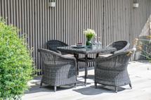 Обеденная группа 4SIS "Фредо" обеденная группа плетеная, цвет графит арт. FC4T-5-SET graphite