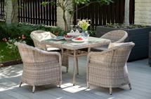 Обеденная группа 4SIS "Фредо" обеденная группа плетеная, цвет бежевый арт. FC4T-5-SET beige