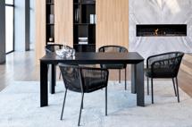 Обеденная группа 4SIS "Венето" обеденная группа на 4 персоны со стульями "Марсель", каркас темно-серый, роуп темно-серый арт. VEN-CM4T1-5-SET D-gray