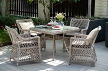 Обеденная группа 4SIS "Айриш" обеденная группа плетеная на 4 персоны, цвет бежевый арт. AC4T-5-SET beige