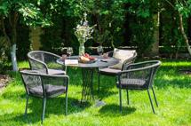 Обеденная группа 4SIS "Диего" обеденная группа на 4 персоны со стульями "Марсель", столешница "серый гранит" арт. D90-HPL-Rope