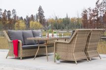 Обеденная группа 4SIS "Гляссе" обеденная группа из искусственного ротанга, цвет соломенный арт. GS3C2СT-4-SET