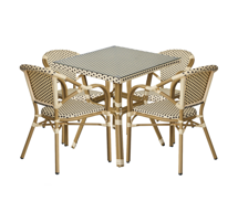 Обеденная группа 4SIS "Кабри" обеденная группа плетеная на 4 персоны, цвет бежево-коричневый арт. ZF3100T-5-SET Coffee