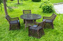 Обеденная группа 4SIS "Доппио" обеденная группа плетеная, цвет коричневый арт. DOPC4T-5-SET brown