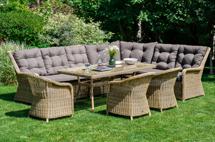 Обеденная группа 4SIS "Базелла" обеденная группа из искусственного ротанга, цвет соломенный арт. BAZS6C3T-8-SET