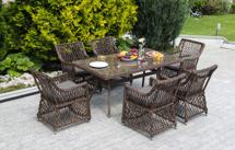 Обеденная группа 4SIS "Латте" обеденная группа плетеная, цвет коричневый арт. LC6T-7-SET brown