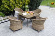 Обеденная группа 4SIS "Фредо" обеденная группа из искусственного ротанга, цвет соломенный арт. FC4T-5-SET