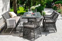 Обеденная группа 4SIS "Катания" обеденная группа плетеная на 6 персон, цвет графит арт. KATS2C4T-6-SET graphite