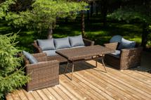 Обеденная группа 4SIS "Моккачино" обеденная группа из искусственного ротанга, цвет коричневый арт. MS3C2T-4-SET brown