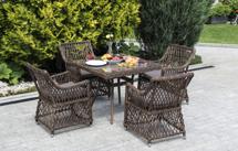 Обеденная группа 4SIS "Айриш" обеденная группа плетеная на 4 персоны, цвет коричневый арт. AC4T-5-SET brown