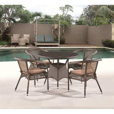 Обеденная группа Афина Комплект плетеной мебели Лион-1A T220CT/Y32-W53 Brown (4+1) арт. T220CT/Y32-W53 Brown 4Pcs