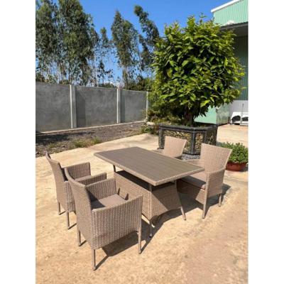 Обеденная группа Афина Комплект плетеной мебели AM-196/T196 Beige (4+1) арт. AM-196/T196 Beige 4Pcs