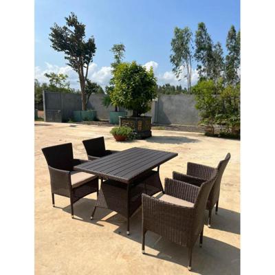 Обеденная группа Афина Комплект мебели из иск. ротанга AM-196B/T196 Brown (4+1) арт. AM-196B/T196 Brown 4Pcs
