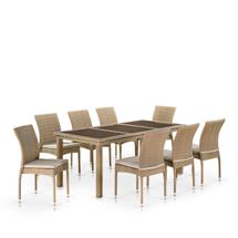 Обеденная группа Афина Комплект плетеной мебели T365/Y380B-W65 Light Brown (8+1) арт. T365/Y380B-W65 8PCS Light Brown