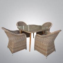 Обеденная группа Афина Комплект мебели T368/Y490 Beige (4+1) арт. T368/Y490 Light brown 4Pcs