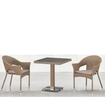 Обеденная группа Афина Комплект мебели T605SWT/Y79B-W56 Light Brown (2+1) арт. T605SWT/Y79B-W56 Light Brown 2Pcs