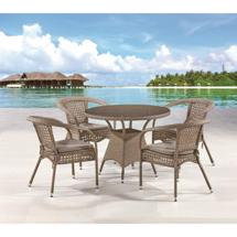 Обеденная группа Афина Комплект плетеной мебели Лион-1B T220CT/Y32-W56 Light brown (4+1) арт. T220CT/Y32-W56 Light brown 4Pcs