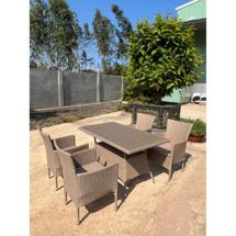 Обеденная группа Афина Комплект плетеной мебели AM-196/T196 Beige (4+1) арт. AM-196/T196 Beige 4Pcs