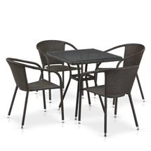Обеденная группа Афина Комплект плетеной мебели T282BNT/Y137C-W53 Brown 4Pcs арт. T282BNT/Y137C-W53 Brown 4Pcs