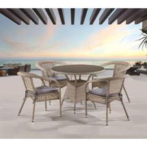 Обеденная группа Афина Комплект плетеной мебели Лион-1C T220CT/Y32-W85 Latte (4+1) арт. T220CT/Y32-W85 Latte 4Pcs