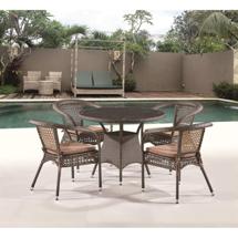 Обеденная группа Афина Комплект плетеной мебели Лион-1A T220CT/Y32-W53 Brown (4+1) арт. T220CT/Y32-W53 Brown 4Pcs